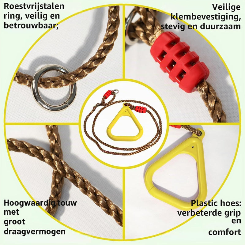 Load image into Gallery viewer, Gymnastiekringen 2 stuks met verstelbare touwen 120-200 cm tot 120 kg – klimringen – schommel accessoires

