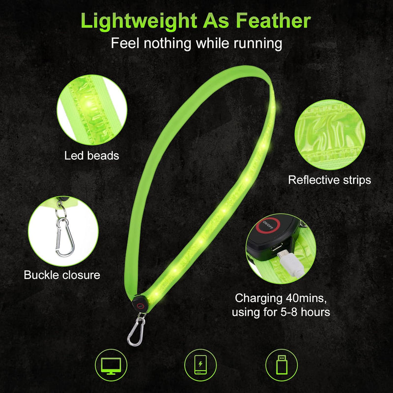 Laad afbeelding in Galerijviewer, flintronic Led-veiligheidsschouderriem, USB-oplaadbaar, led-lichtende enkele schouderriem met 3 verlichtingsmodi, voor mannen en vrouwen, nachtwandelingen, hardlopen, fietsen, joggen
