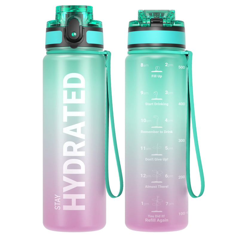 Laden Sie das Bild in Galerie -Viewer, Drinkfles 750 ml BPA-vrij met tijdmarkeringen en lekvrije dop – waterfles – sportfles
