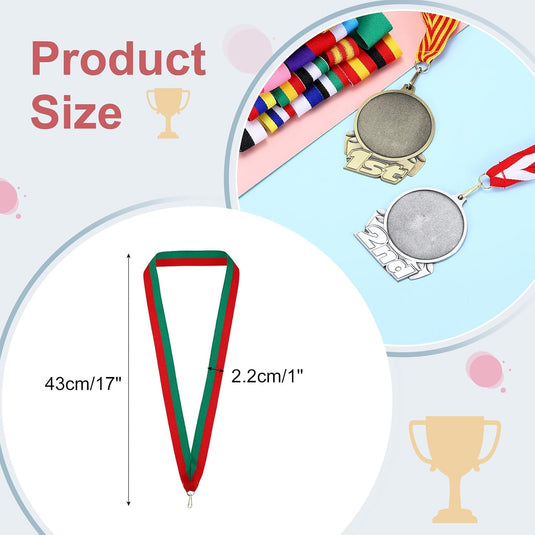 Medaille neklinten 100 stuks 43 x 2,2 cm met klikclips – award linten – sport accessoires