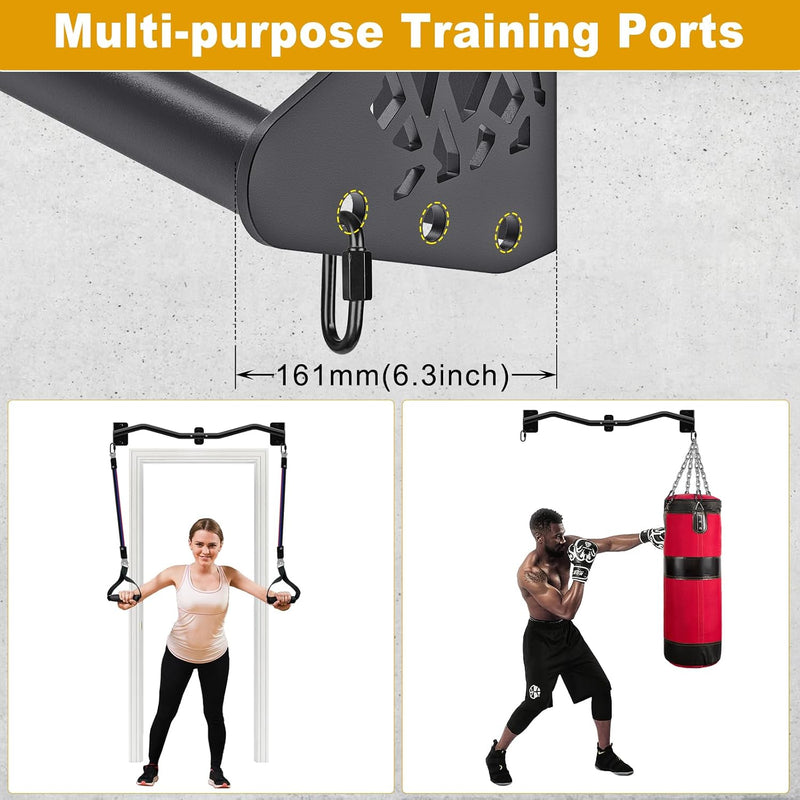 Laad afbeelding in Galerijviewer, Wandgemonteerde optrekstang 81 cm met meerdere gripposities tot 200 kg – pull-up bar – krachttraining
