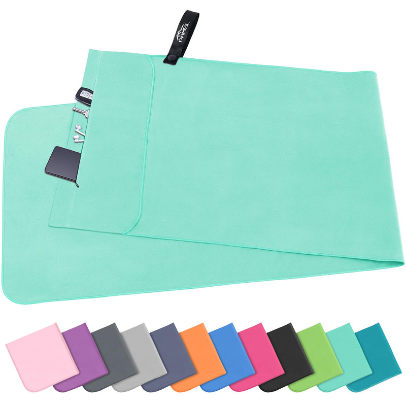 Laden Sie das Bild in Galerie -Viewer, Fitnesshanddoek Microvezel 120x50 cm Sneldrogend met Ritsvak – Sporthanddoek – Reishanddoek
