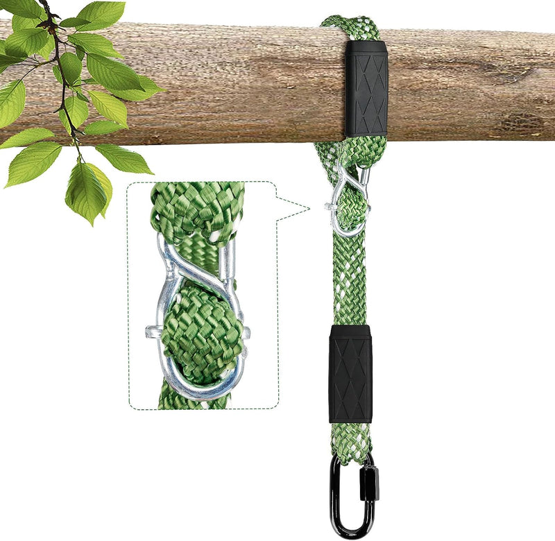 Chargez l'image dans la visionneuse de la galerie, Kit de fixation pour balançoire, 2 pièces – corde de balançoire réglable en nylon de 101 cm avec mousquetons – jusqu'à 363 kg – intérieur et extérieur
