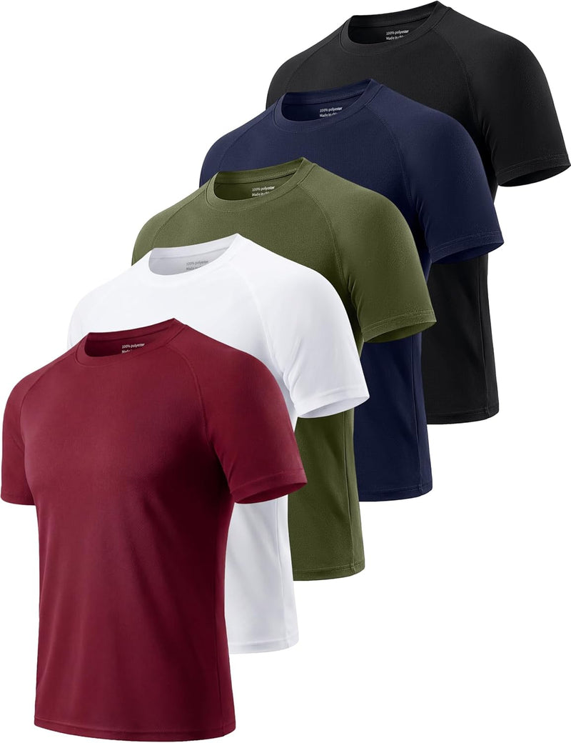 Chargez l'image dans la visionneuse de la galerie, Heren sportshirts 3 of 5 stuks sneldrogend en ademend – fitness shirt – hardloopshirt
