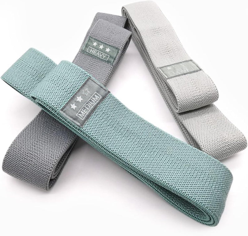 Laden Sie das Bild in Galerie -Viewer, Lange fitnessbanden, stoffen fitnessbanden set van 3, weerstandsbanden met oefeninstructies en draagtas, antislip weerstandsbanden voor full-body workouts, yoga, pilates, krachttraining, fitness
