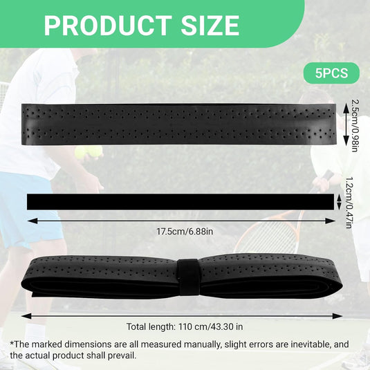 Tennis gripband set 5 stuks zwart