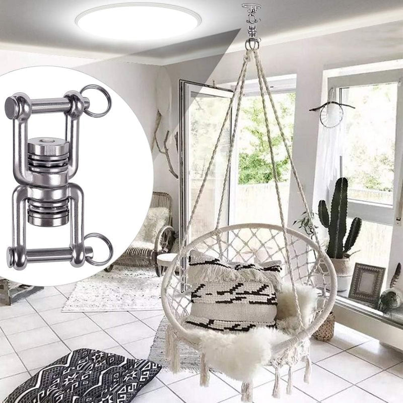 Laden Sie das Bild in Galerie -Viewer, Schommelwartel 360° draaibaar – rvs ophangbeugel met lager voor hangstoel, yogaschommel, klimtouw en hangmat
