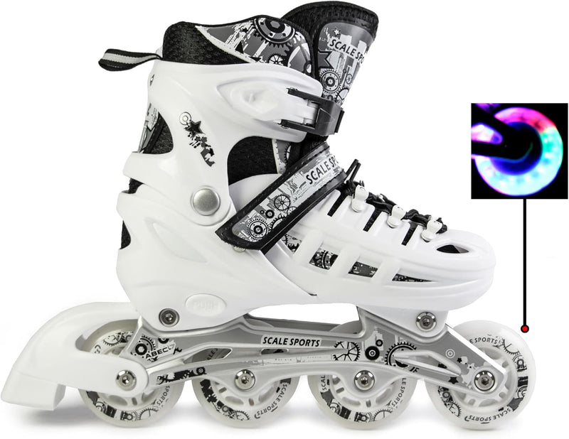 Load image into Gallery viewer, Adjustuble Rolschaatsen met oplichtende wielen voor kinderen en volwassenen - Kids Inline Roller laarzen met opbergtas voor peuters, rolschaatsen voor meisjes, jongens, professionals en
