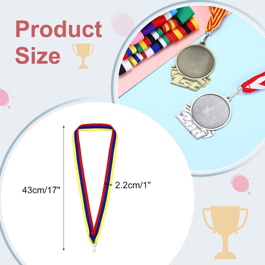 Medaille neklinten 100 stuks 43 x 2,2 cm met klikclips – award linten – sport accessoires