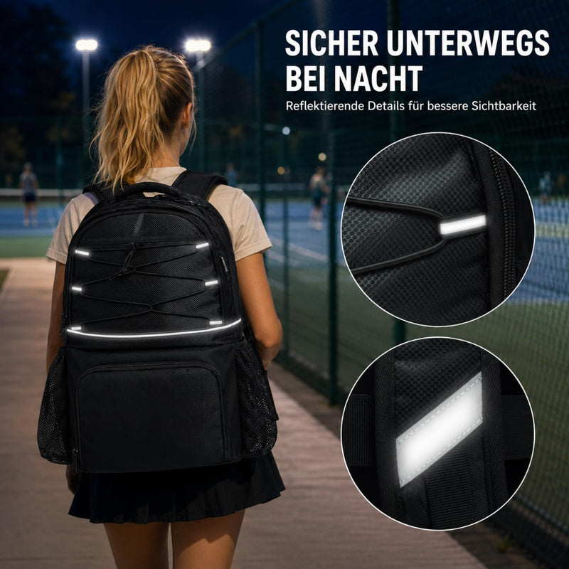 Load image into Gallery viewer, Tennisrugzak met schoenenvak voor 2 rackets zwart
