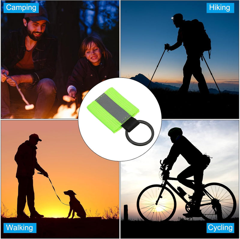 Laden Sie das Bild in Galerie -Viewer, Reflecterende sleutelhangers 9 stuks van nylon zwart – reflector hangers – fiets hardloop accessoires
