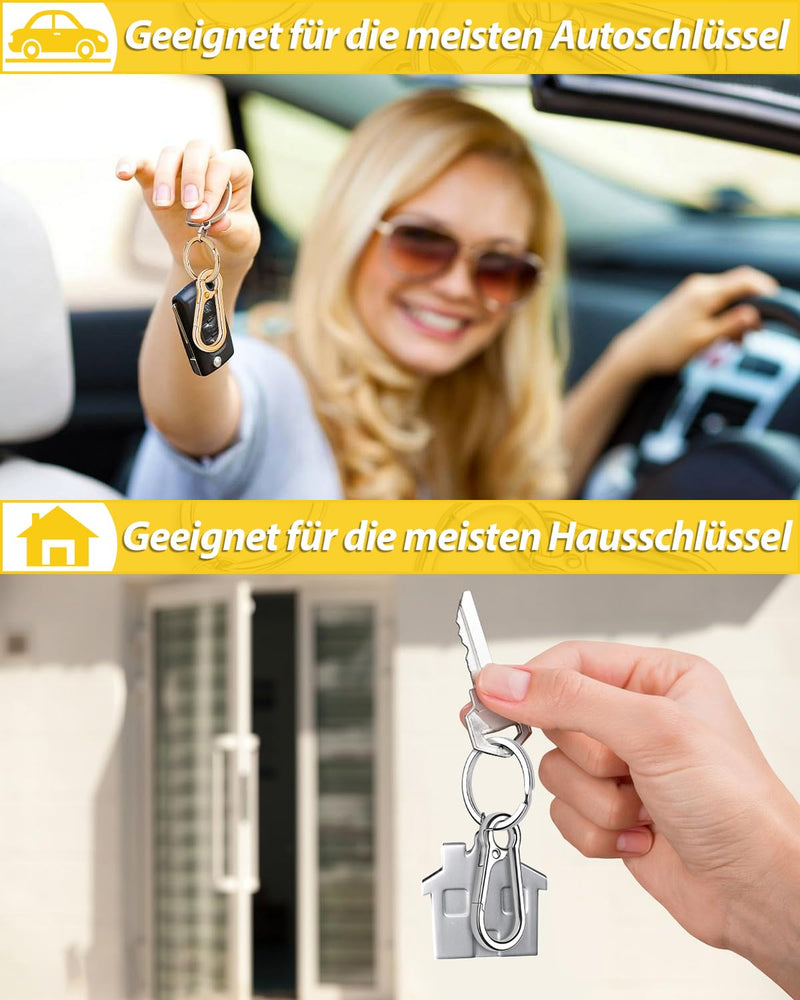 Laad afbeelding in Galerijviewer, Karabiner Sleutelhangers 3 Stuks met Sleutelring 4,7 cm – Sleutelhanger – Karabijnhaak
