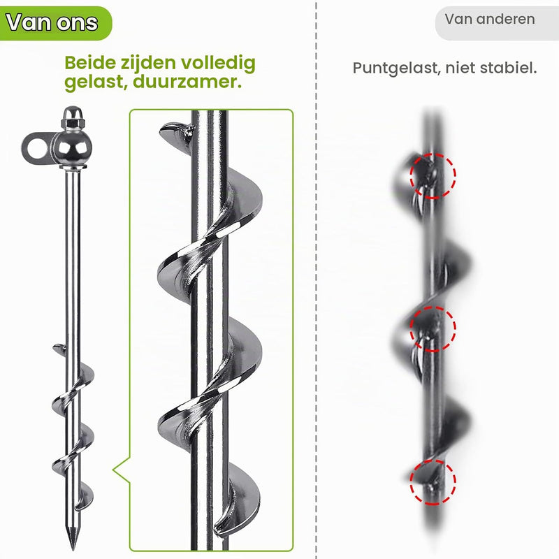 Load image into Gallery viewer, Grondankers 4 stuks 30 cm heavy duty met booradapter – trampoline ankers – stormankers
