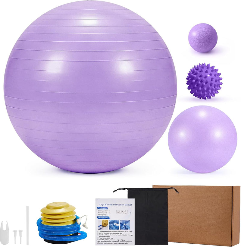 Laden Sie das Bild in Galerie -Viewer, Gymnastiekbalset 4-delig met pilatesbal en massageballen – yoga – core training – fitness
