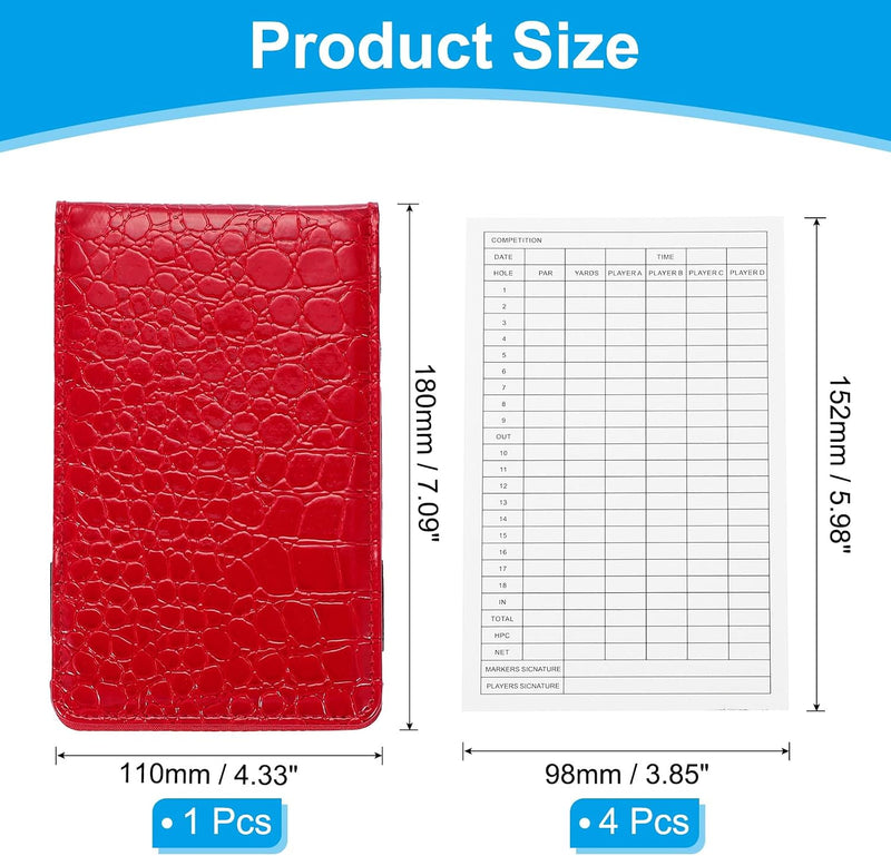 Load image into Gallery viewer, Golf scorecard holder made of PU leather 18 x 11 cm with 4 score sheets – yardage booklet – golf score recording
