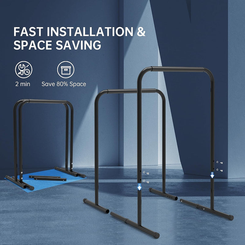 Załaduj obraz do przeglądarki galerii, Verstelbare dip bars 87-100 cm van staal tot 136 kg – dip station – calisthenics
