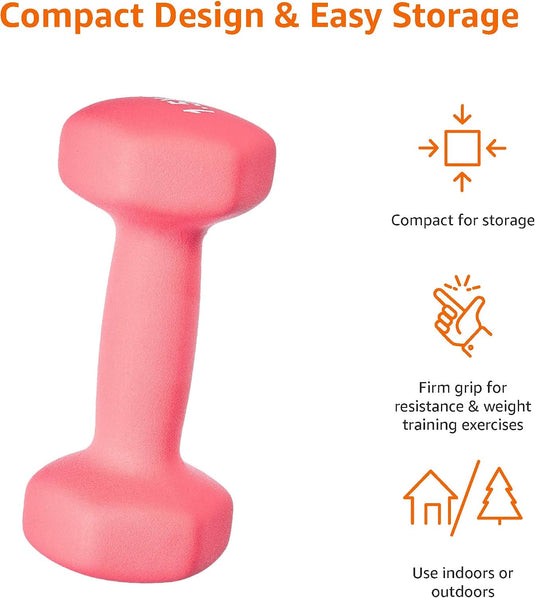 Neopreen halterset met zeshoekige antislip dumbbells in verschillende gewichten – handgewichten – krachttraining
