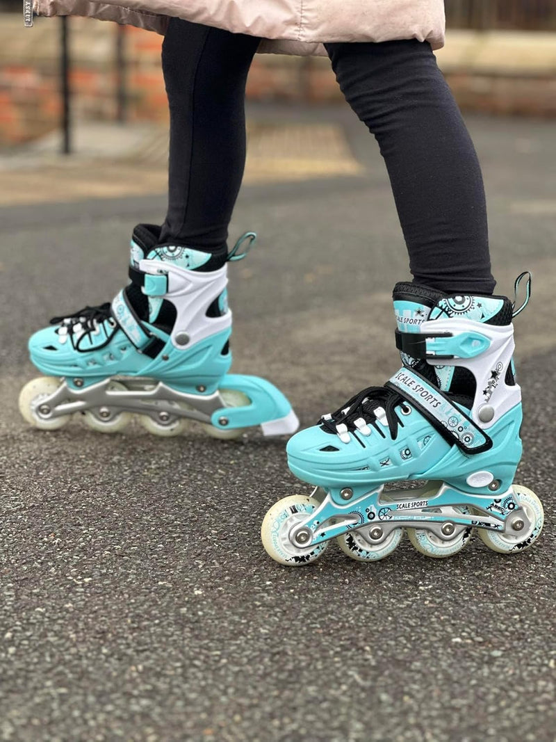 Load image into Gallery viewer, Adjustuble Rolschaatsen met oplichtende wielen voor kinderen en volwassenen - Kids Inline Roller laarzen met opbergtas voor peuters, rolschaatsen voor meisjes, jongens, professionals en
