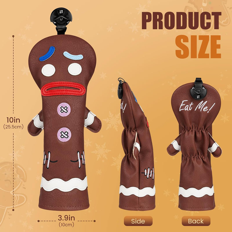 Laden Sie das Bild in Galerie -Viewer, Golfclub beschermhoes met grappig koekjesmonster ontwerp van kunstleer – driver headcover – golfdecoratie

