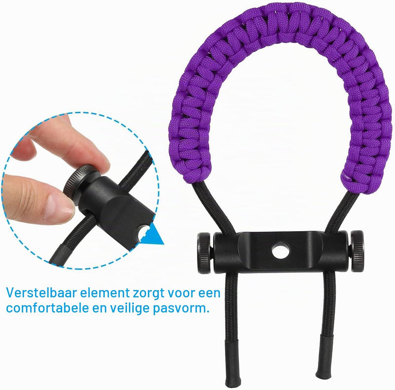 Załaduj obraz do przeglądarki galerii, Boogschieten polsriem verstelbaar van nylon – boog polsband – compoundboog accessoires
