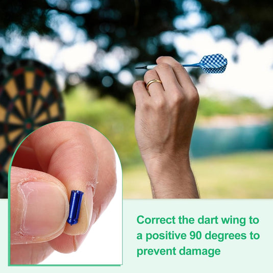 Dart flight protectors 8 stuks van aluminium blauw – 90 graden flight savers – dart accessoires