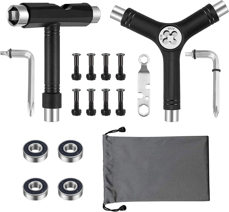 Laden Sie das Bild in Galerie -Viewer, Skateboard gereedschap 15-delige set met T-tool Y-tool en inbussleutel – longboard skate accessoires
