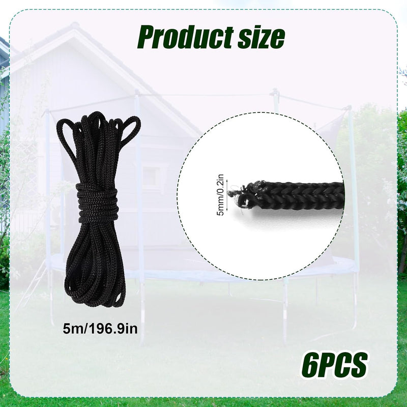 Załaduj obraz do przeglądarki galerii, Trampoline bevestigingstouw 6 stuks 5 meter van gevlochten nylon – netkoord – trampoline accessoires
