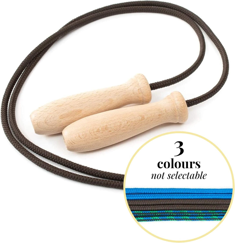 Load image into Gallery viewer, Tuuli Accessories – Jump Rope with Wooden Handles and Cotton Rope, Skipping Rope for All Ages, Exercise Tool for Fitness, 230 centimeters
