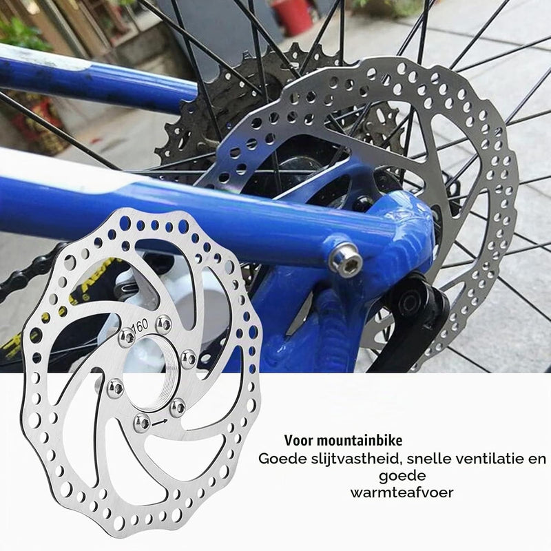 Laden Sie das Bild in Galerie -Viewer, Fahrrad-Bremsscheibe, 160 mm, aus Edelstahl mit Flanschadapter und 6 Befestigungsschrauben – Bremsrotor – Scheibenbremsenteile
