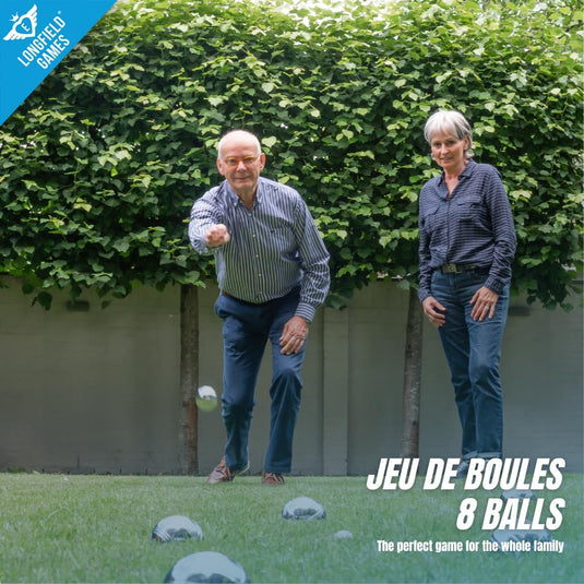 Engelhart - 010206 - Petanque ballen set (8 bouleballen) luxe petanque spellen - boules set in houten kist, 8 stuks - Jeu de boules -