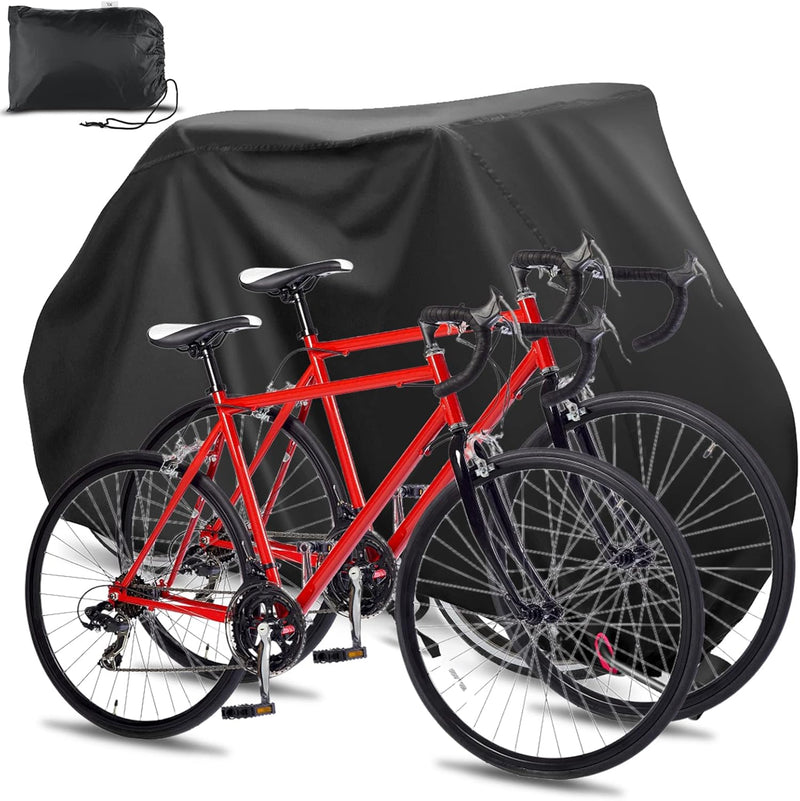 Load image into Gallery viewer, Waterdichte fietshoes,210D Oxford stof waterdichte fietshoezen voor 2 fietsen met slot-gaten opbergtas Winddichte gesp voor buiten Mountainbike Racefiets
