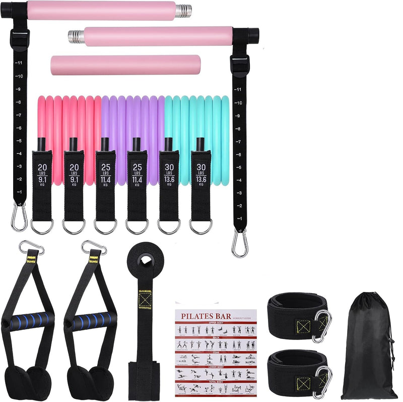 Laden Sie das Bild in Galerie -Viewer, Pilates barset met 6 weerstandsbanden en accessoires – full body training – krachttraining – thuisfitness
