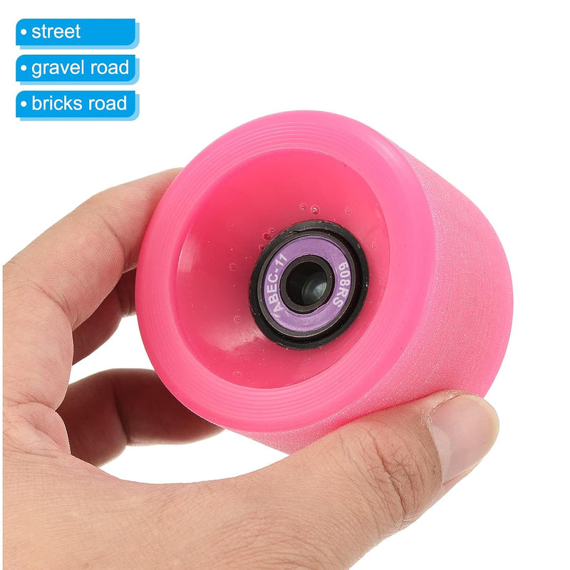 Laden Sie das Bild in Galerie -Viewer, Longboard wielen 65 x 51 mm 78A met ABEC-11 lagers 4 stuks zwart – cruiser skateboard wielen
