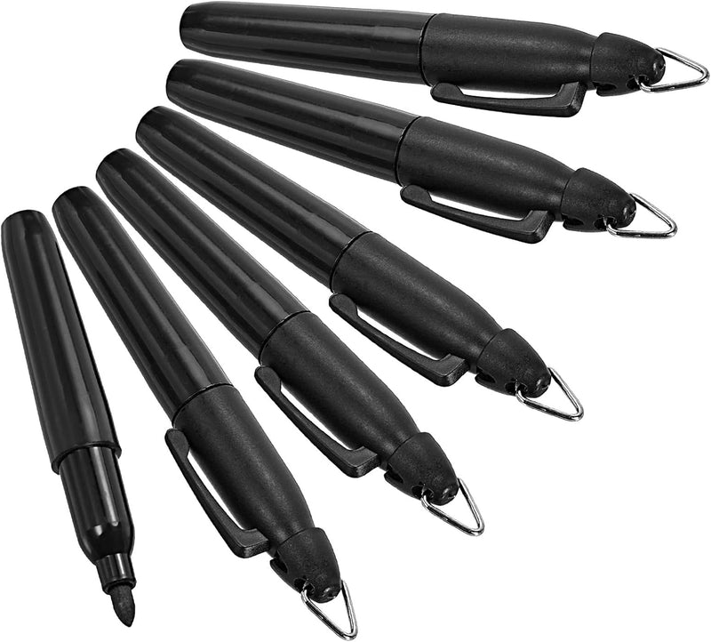 Load image into Gallery viewer, Mini permanente markers 6 stuks met sleutelclip zwarte inkt – golfbal markers – sport accessoires
