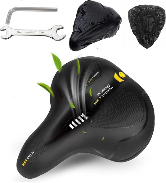 Comfortabel fietszadel met traagschuim en waterdichte hoes