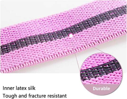 Lange fitnessbanden, stoffen fitnessbanden set van 3, weerstandsbanden met oefeninstructies en draagtas, antislip weerstandsbanden voor full-body workouts, yoga, pilates, krachttraining, fitness