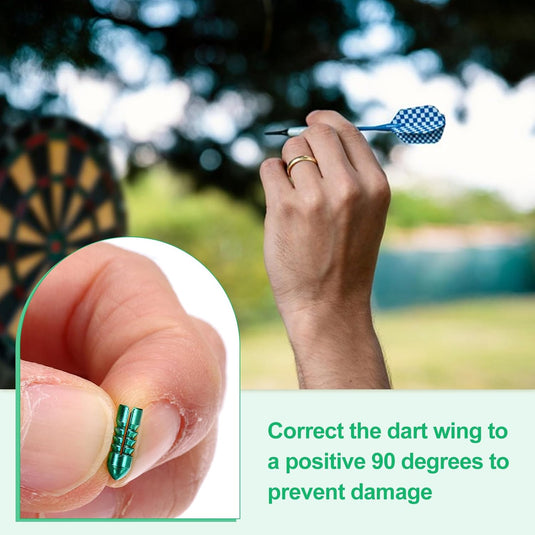 Dart flight protectors 6 stuks van aluminium groen – 90 graden flight savers – dart accessoires