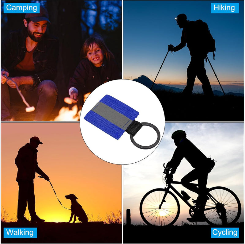 Laden Sie das Bild in Galerie -Viewer, Reflecterende sleutelhangers 9 stuks van nylon zwart – reflector hangers – fiets hardloop accessoires
