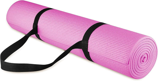 Yogamat schuim antislip 6 mm groen met draagriem