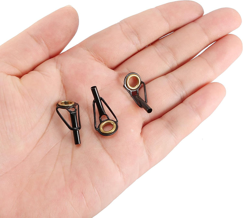 Load image into Gallery viewer, Hengel topogen 3 stuks 1 mm van roestvrij staal zwart-goud – hengeltop reparatieset – visaccessoires
