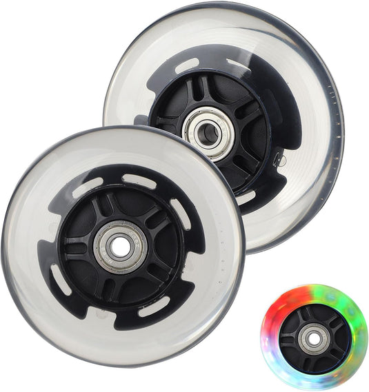 DBREAKS Lichtgevende stuntstep, wielen met ledverlichting, 100 mm, ABEC, 9 kogellagers, hardheid 88A, geschikt voor alle scooters (zwart)