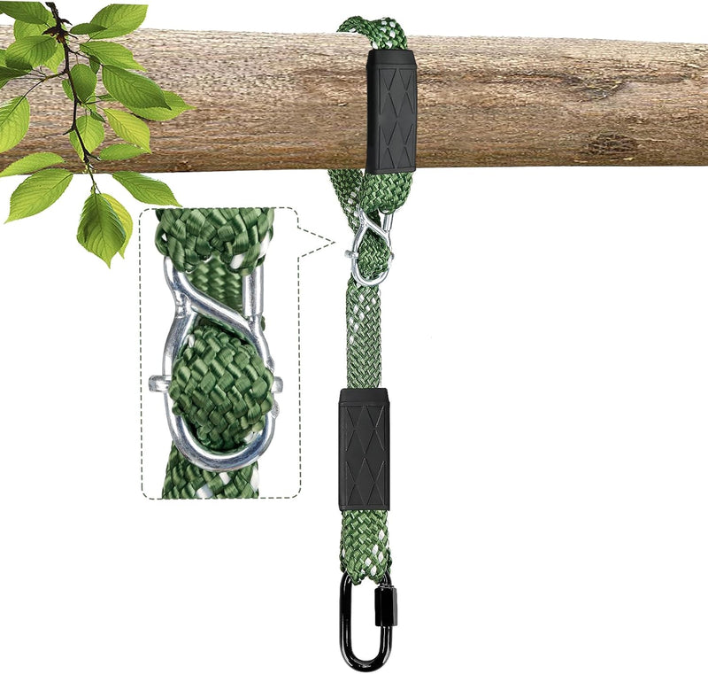 Laad afbeelding in Galerijviewer, Schommelbevestiging Set 2 Stuks – Verstelbaar Nylon Schommeltouw 101 cm met Karabijnhaken – Tot 363 kg – Binnen &amp; Buiten
