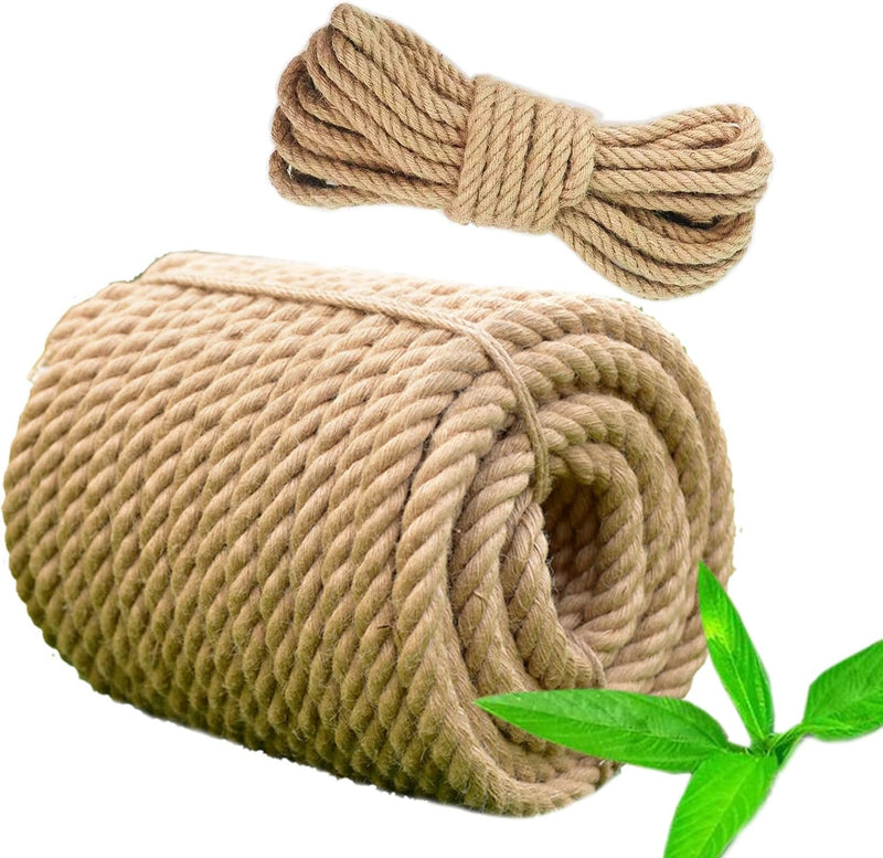 Laden Sie das Bild in Galerie -Viewer, Jutetouw 10 m x 12 mm – natuurlijk touw voor tuin, decoratie, leuning, barrière en doe-het-zelf – bruin
