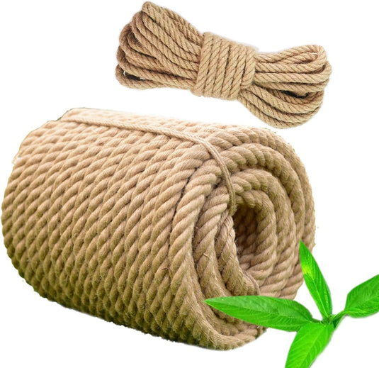 Jutetouw 10 m x 12 mm – natuurlijk touw voor tuin, decoratie, leuning, barrière en doe-het-zelf – bruin