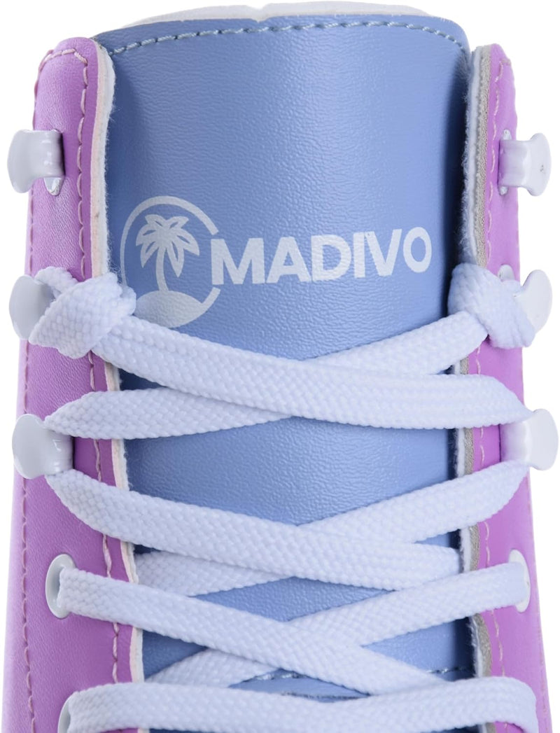 Load image into Gallery viewer, Madivo Pastel Klassieke retro rolschaatsen voor dames | ABEC-7 kogellagers | meisjes rolschaatsen, skeelers| blauw/koraal | maat 35, 36, 37, 38, 39, 40, 41
