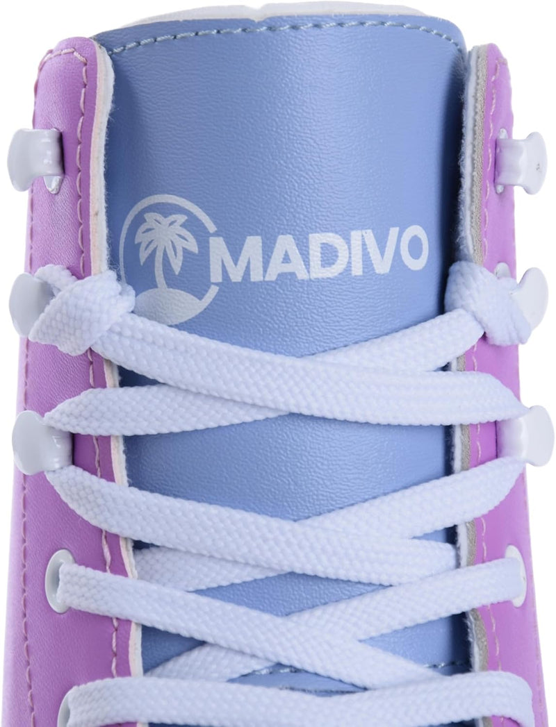 Load image into Gallery viewer, Madivo Pastel Klassieke retro rolschaatsen voor dames | ABEC-7 kogellagers | meisjes rolschaatsen, skeelers| blauw/koraal | maat 35, 36, 37, 38, 39, 40, 41
