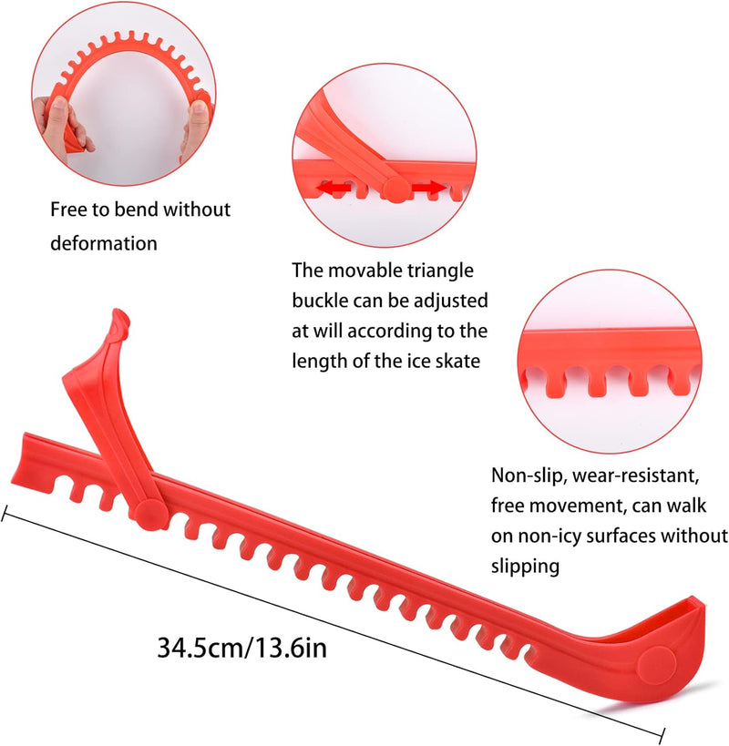 Load image into Gallery viewer, Verstelbare schaatsbeschermers rood 36,5 cm – 1 paar
