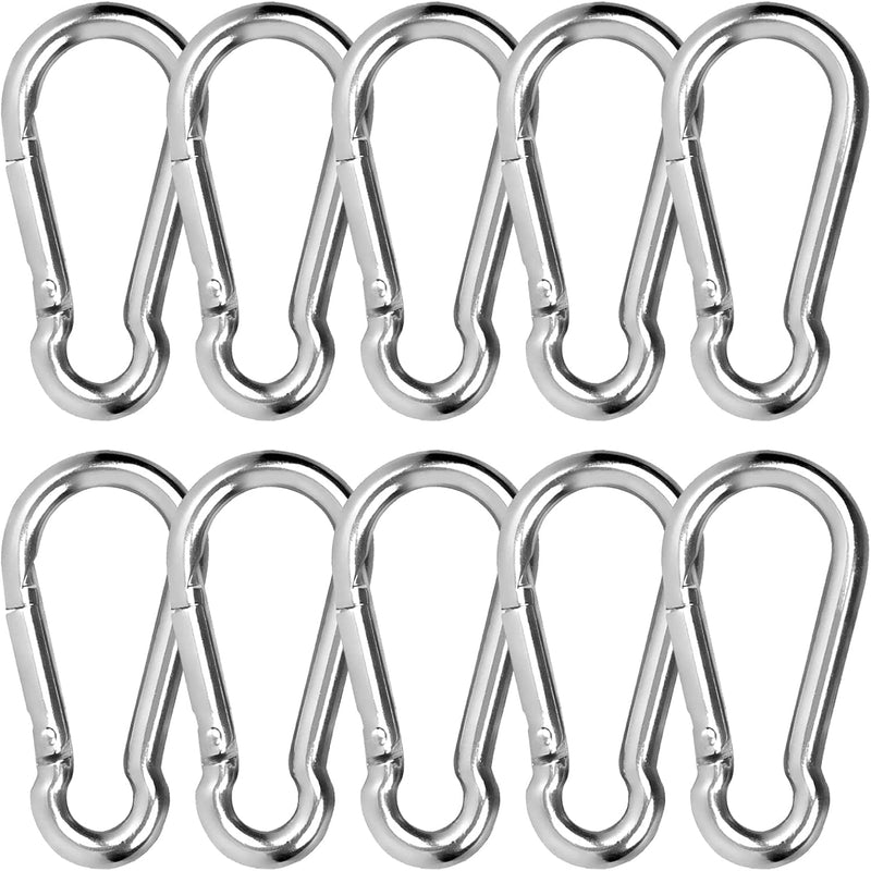 Charger l’image dans la visionneuse de galerie, Lot de mousquetons en acier inoxydable 304, de différentes tailles, avec fermeture solide – clips mousquetons – crochets de fixation
