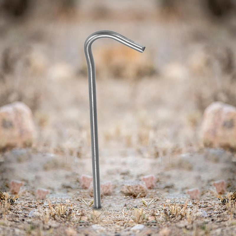 Charger l’image dans la visionneuse de galerie, Piquets de tente, 6 pièces en titane de 169 mm avec tête en forme de crochet – ancrage de tente – équipement de camping
