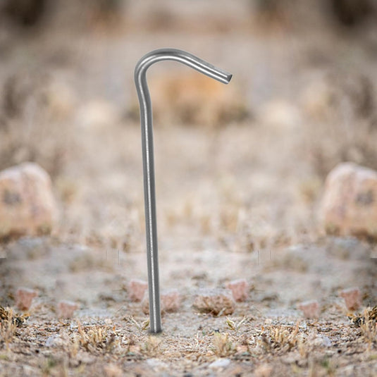 Piquets de tente, 6 pièces en titane de 169 mm avec tête en forme de crochet – ancrage de tente – équipement de camping